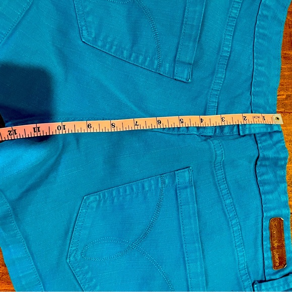 Calvin Klein turquoise denim shorts Women’s size 14 - Picture 4 of 7